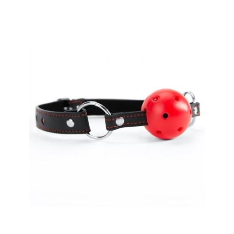 Knebel kulkowy BDSM oddychający 4,5 cm – regulowany pasek, klamra