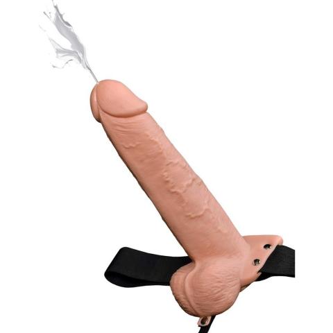 Realistyczne strap-on 25,4 cm z funkcją squirt i regulowanym pasem