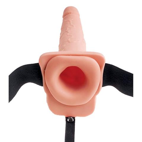 Realistyczne strap-on 25,4 cm z funkcją squirt i regulowanym pasem