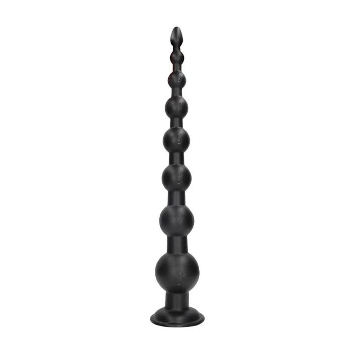 XL kulki analne z przyssawką 55,5 cm czarne, średnica 2,6–9 cm