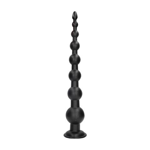 XL kulki analne z przyssawką 55,5 cm czarne, średnica 2,6–9 cm