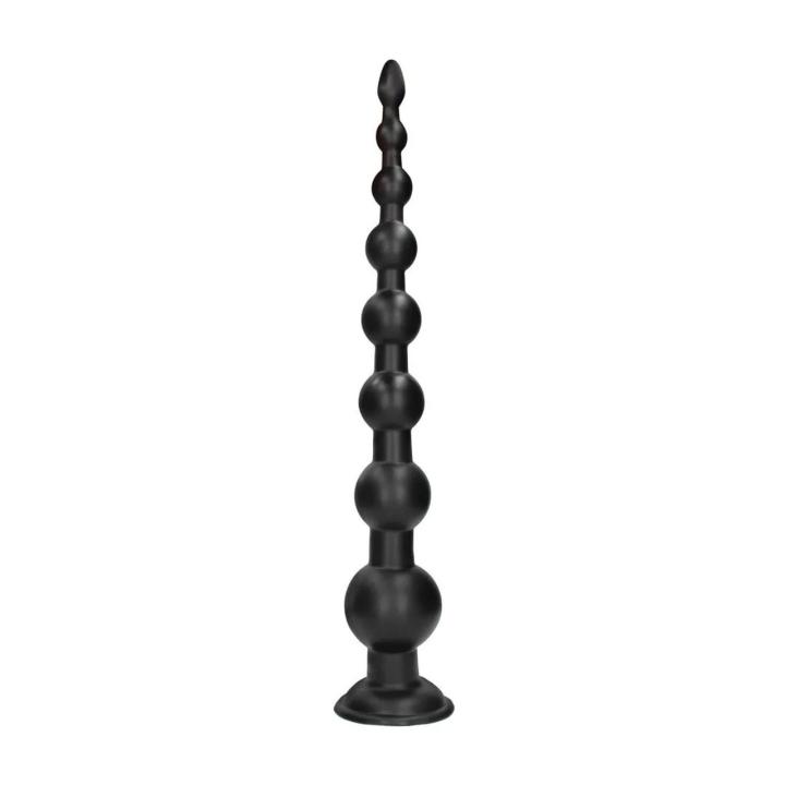 XL kulki analne z przyssawką 55,5 cm czarne, średnica 2,6–9 cm