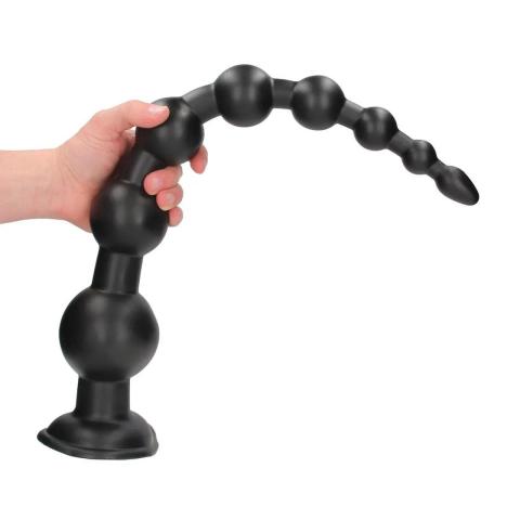 XL kulki analne z przyssawką 55,5 cm czarne, średnica 2,6–9 cm
