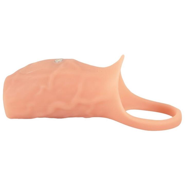 Wibrująca nasadka na penisa otwarta 14 cm - 10 trybów, silikon, USB
