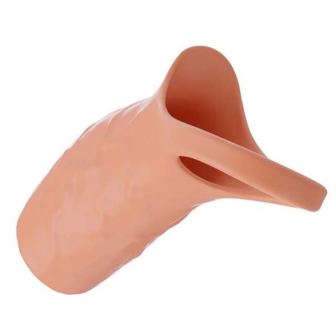 Wibrująca nasadka na penisa otwarta 14 cm - 10 trybów, silikon, USB