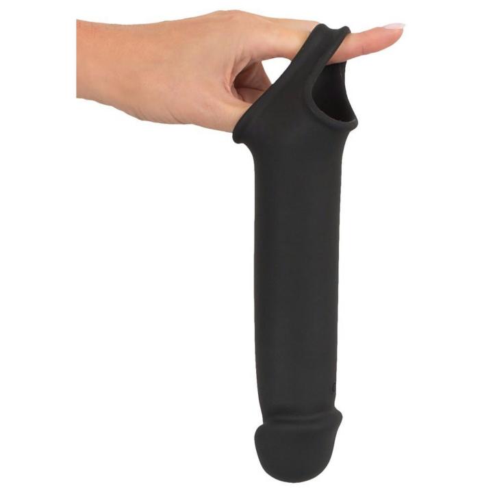 Wibrująca przedłużka penisa 8 cm z pilotem – 10 trybów, ładowanie USB