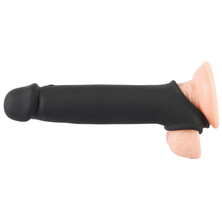 Wibrująca przedłużka penisa 8 cm z pilotem – 10 trybów, ładowanie USB