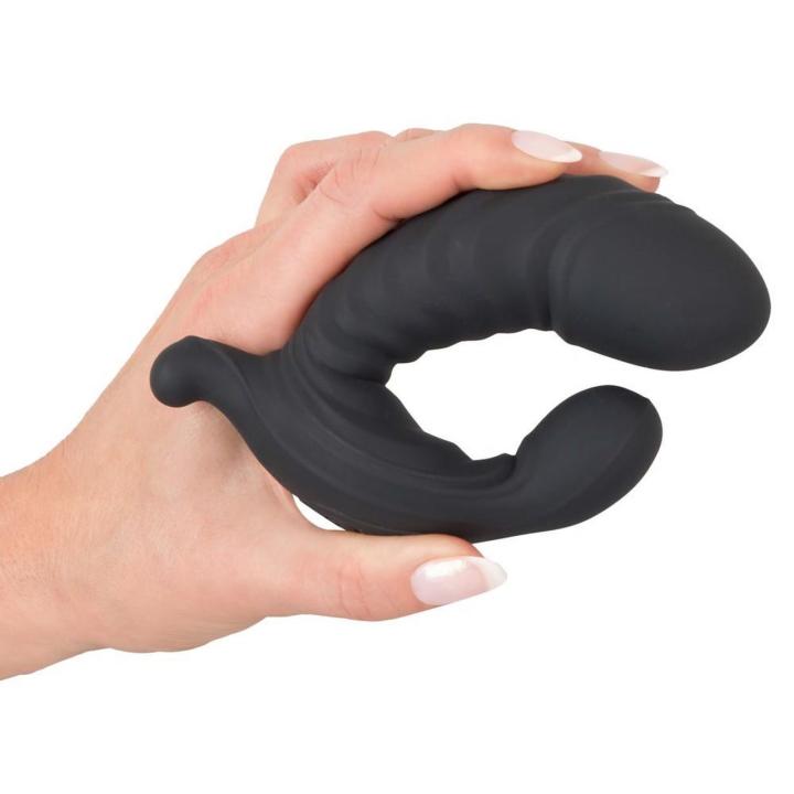 Pompowany masażer prostaty z wibracjami i pilotem 12 cm