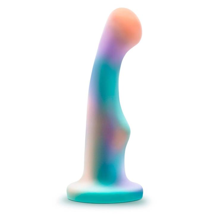 Zakrzywione dildo analne z przyssawką 15,2 cm - silikon platynowy