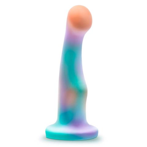 Zakrzywione dildo analne z przyssawką 15,2 cm - silikon platynowy