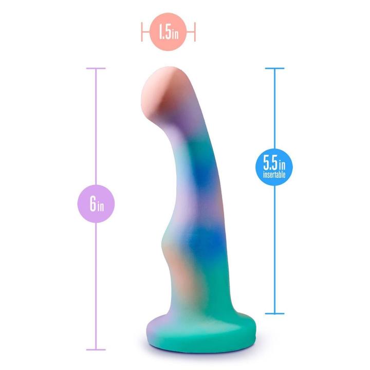 Zakrzywione dildo analne z przyssawką 15,2 cm - silikon platynowy