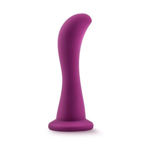 Śliwkowe dildo analno-waginalne z przyssawką do punktu G lub prostaty 15,8 cm
