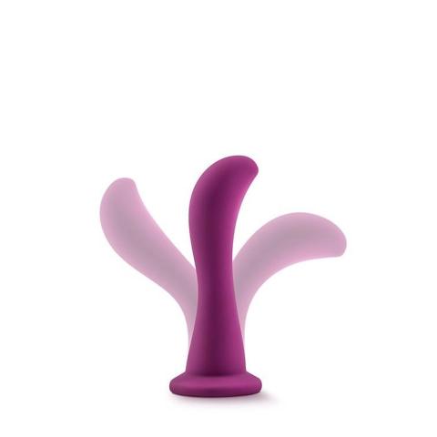 Śliwkowe dildo analno-waginalne z przyssawką do punktu G lub prostaty 15,8 cm