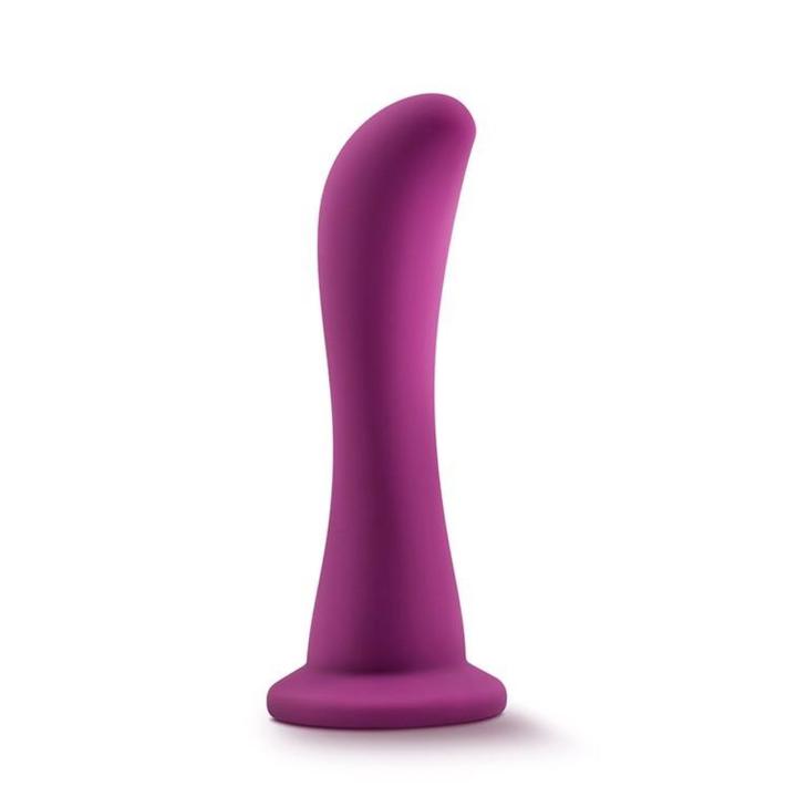 Śliwkowe dildo analno-waginalne z przyssawką do punktu G lub prostaty 15,8 cm