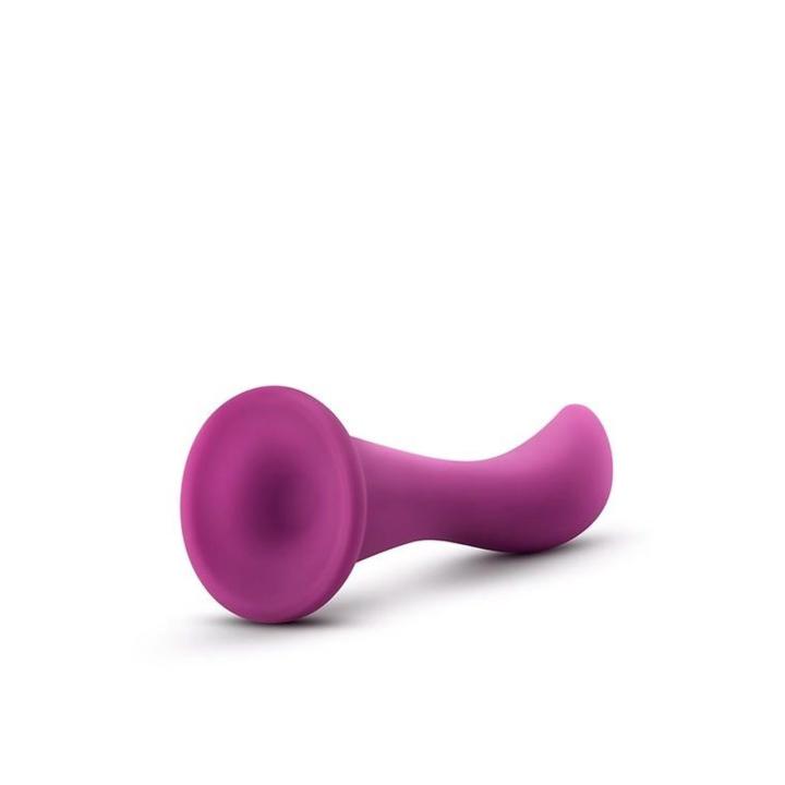 Śliwkowe dildo analno-waginalne z przyssawką do punktu G lub prostaty 15,8 cm