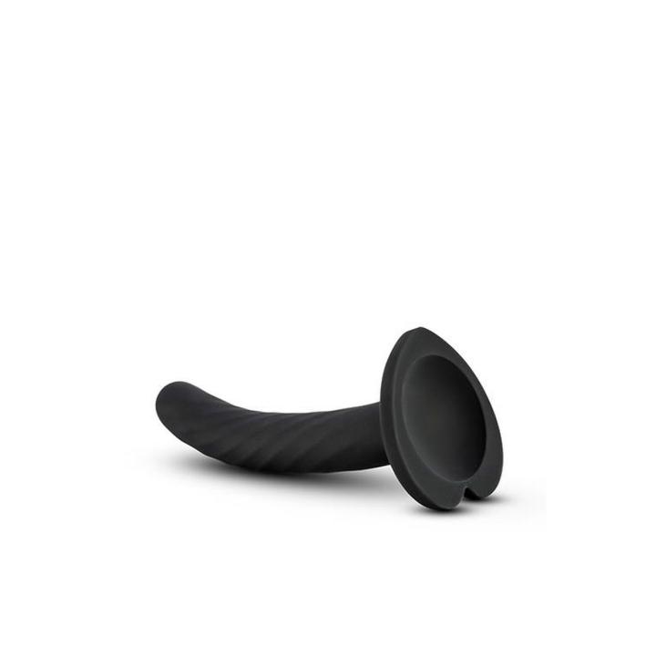 Smukłe dildo analne z przyssawką i spiralną fakturą 9,5 cm