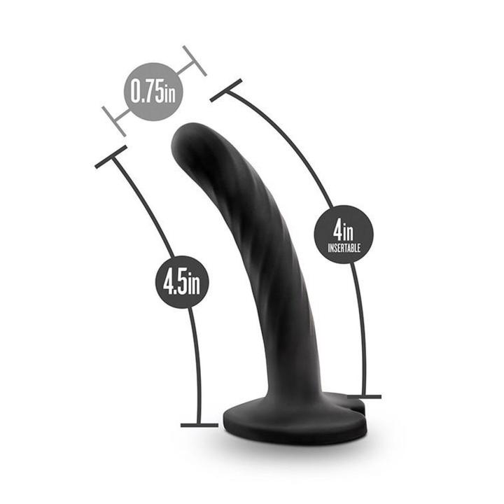 Smukłe dildo analne z przyssawką i spiralną fakturą 9,5 cm