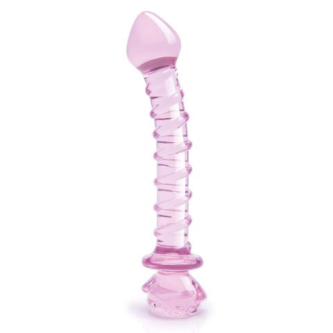 Szklane dildo spiralne do punktu g 22,9 cm z zabawą temperaturą