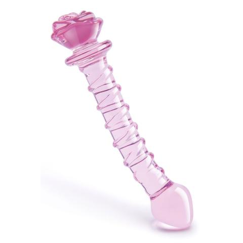 Szklane dildo spiralne do punktu g 22,9 cm z zabawą temperaturą