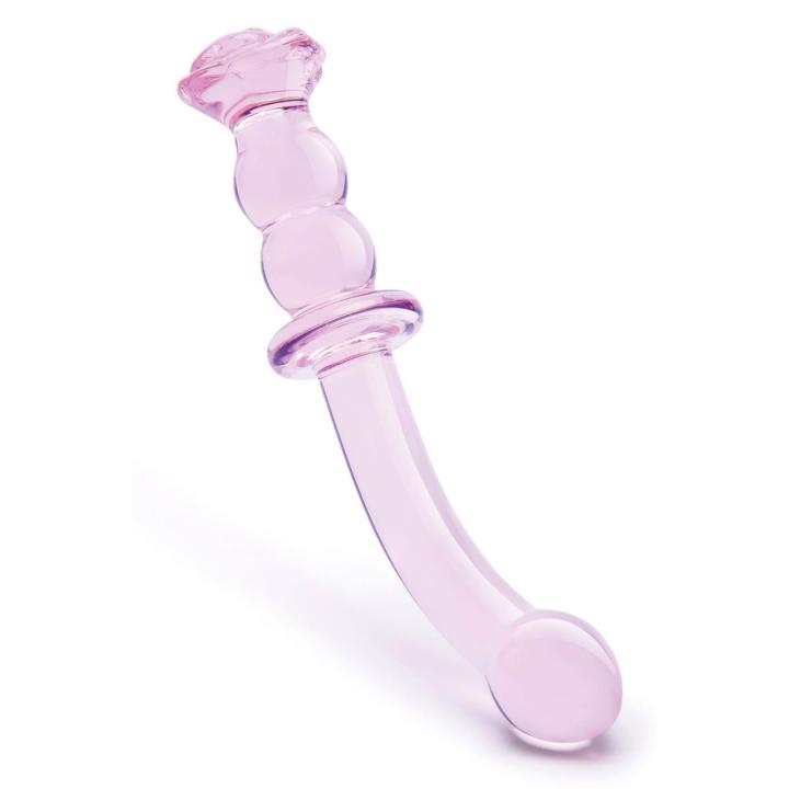 Szklane dildo do punktu g 20,3 cm – zakrzywione, do gry temperaturą