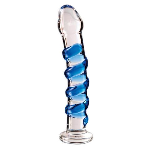 Szklane dildo ze spiralą 18,5 cm – zabawa temperaturą na ciepło i zimno