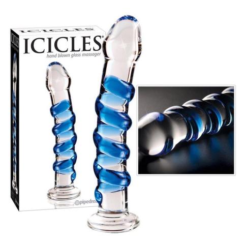 Szklane dildo ze spiralą 18,5 cm – zabawa temperaturą na ciepło i zimno