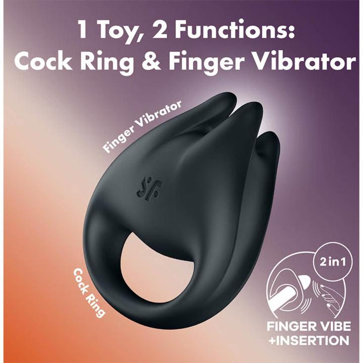 Satisfyer Perfect Pair 1 – wibrujący pierścień na penisa i masażer 2w1