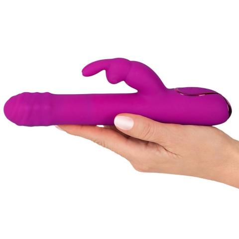 Wodoodporny wibrator króliczek z ruchem posuwistym i obrotową główką usb