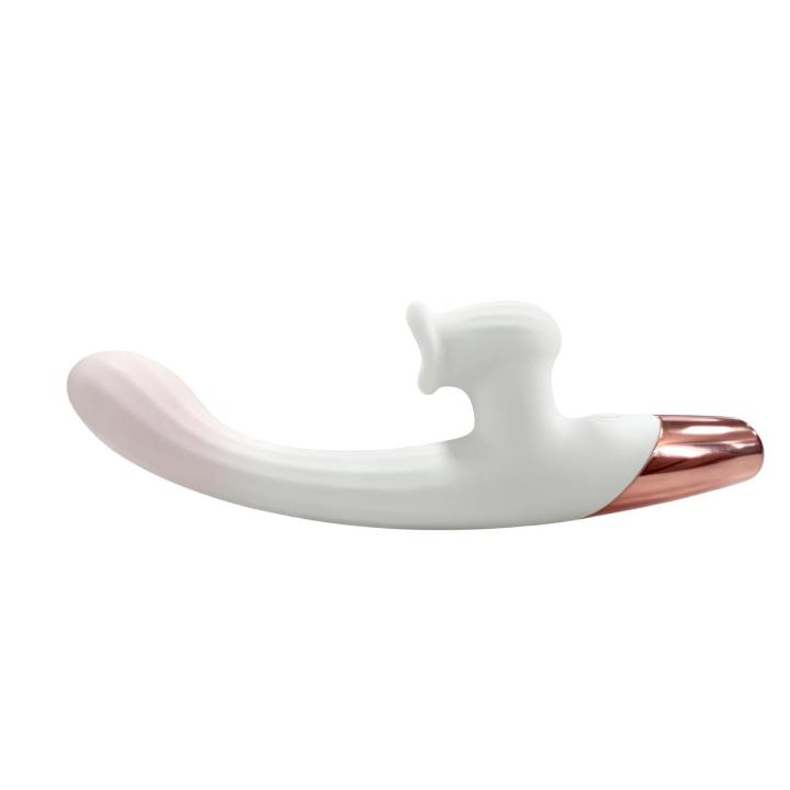 Wibrator króliczek 3w1 z podgrzewaniem, ssaniem i ruchem 18,7 cm