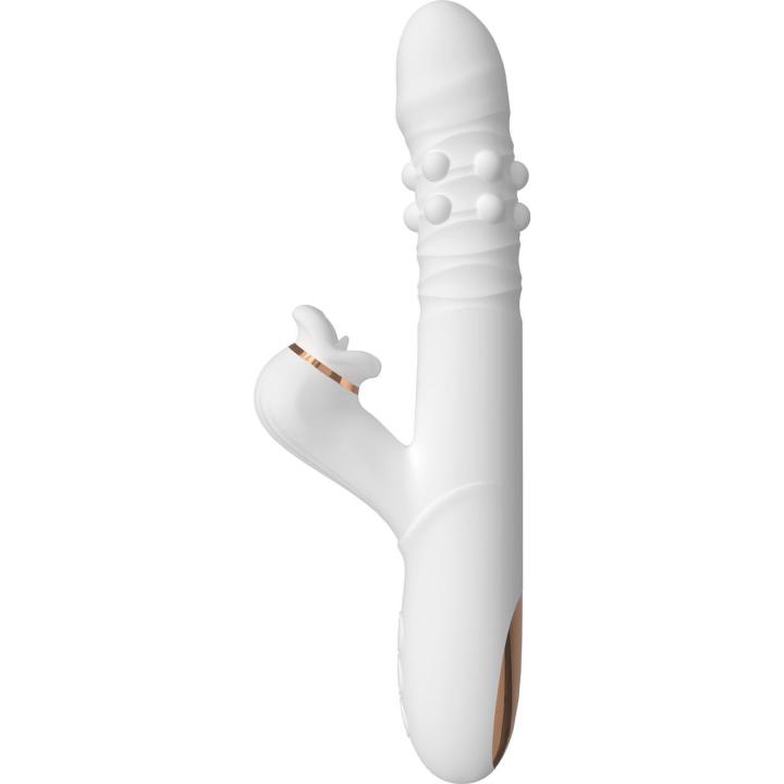 Wibrator króliczek z rotacją i języczkiem do łechtaczki 23,5 cm, 7+7 trybów