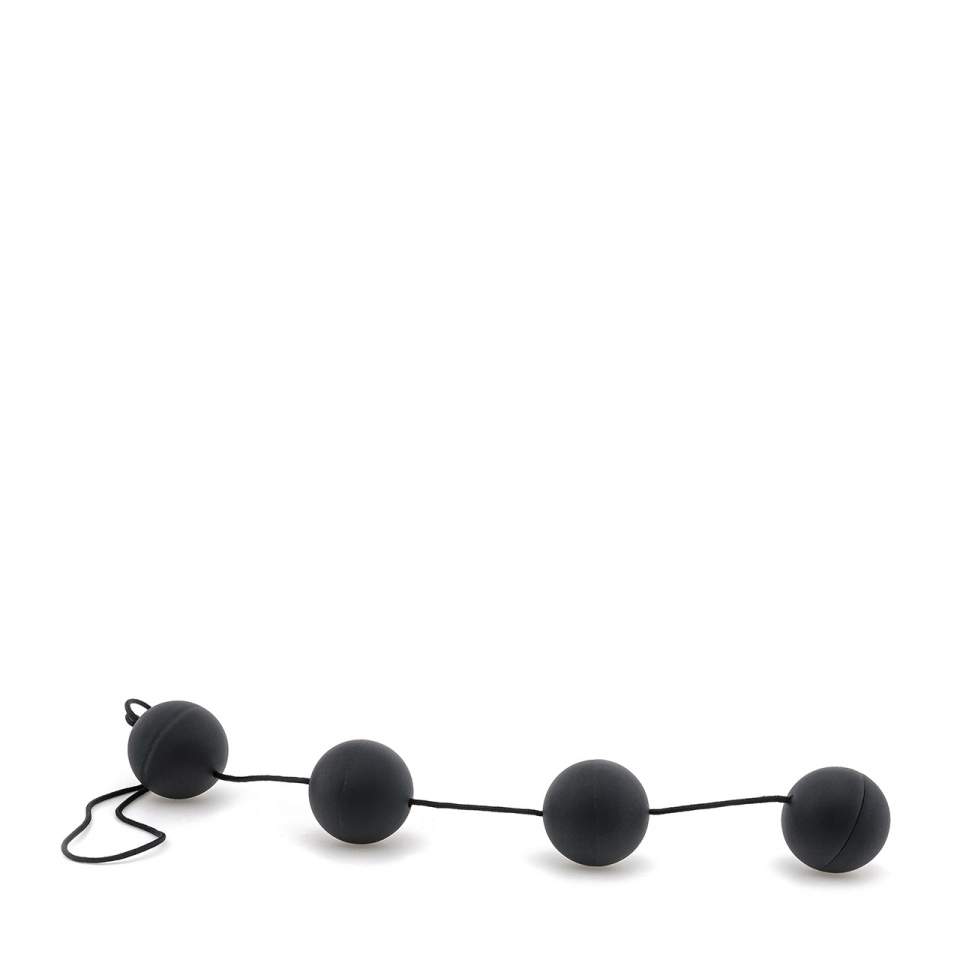 Czarne koraliki analne z lubrykantem – średnica 3 cm