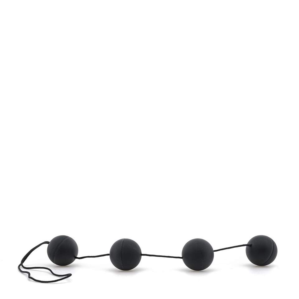 Czarne koraliki analne z lubrykantem – średnica 3 cm