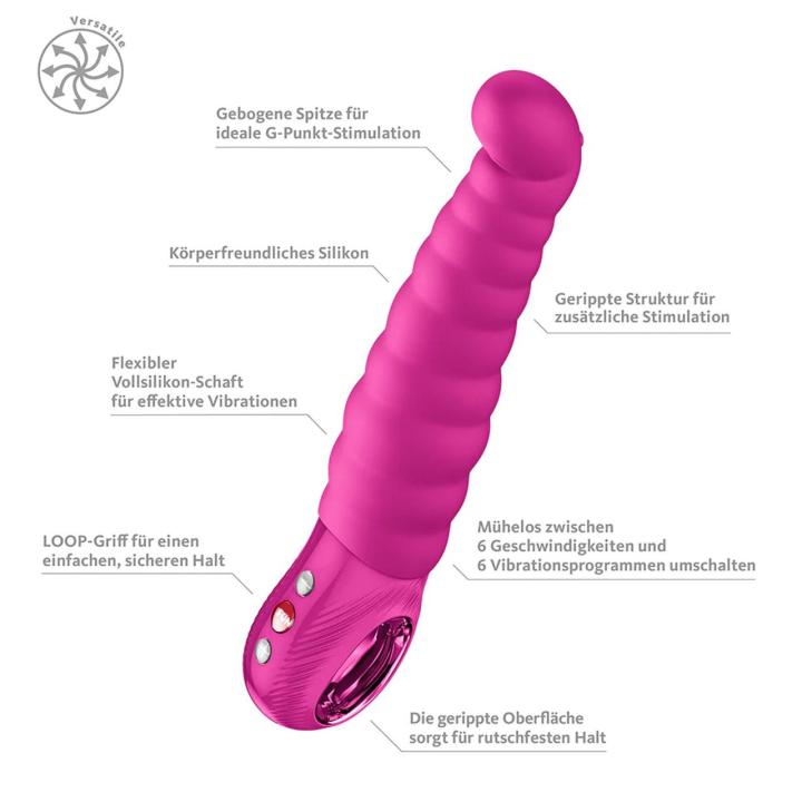 Wibrator do punktu G magenta Fun Factory Patchy Paul Magenta – 12 programów, uchwyt loop, USB-C, IPX7