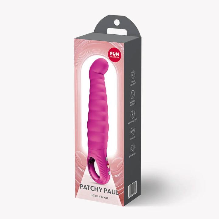 Wibrator do punktu G magenta Fun Factory Patchy Paul Magenta – 12 programów, uchwyt loop, USB-C, IPX7