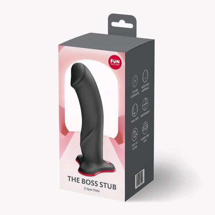 Fun Factory The Boss Stub Black – dildo silikonowe z przyssawką IPX7 | Loris.pl
