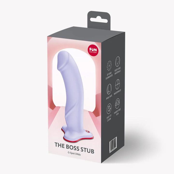 Fun Factory The Boss Stub Purple – dildo silikonowe z przyssawką IPX7 | Loris.pl