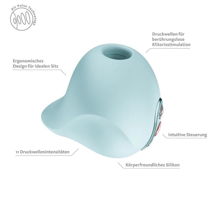 Fun Factory Seduction Ice Blue – stymulator łechtaczki fale ciśnieniowe 11 trybów IPX7