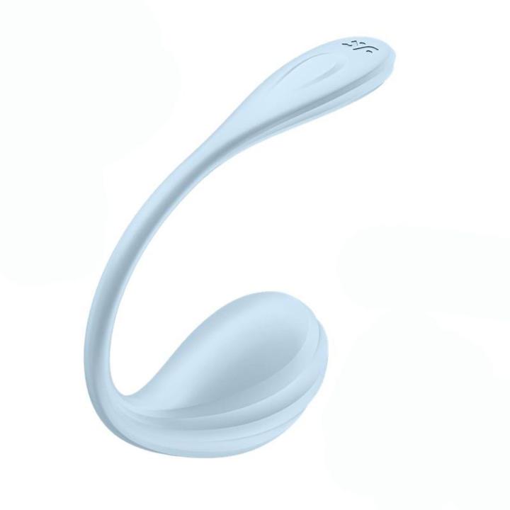 Satisfyer Smooth Petal Light Blue – wibrator z aplikacją, silikon, IPX7 | Loris.pl