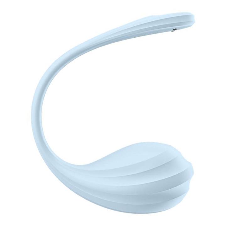 Satisfyer Smooth Petal Light Blue – wibrator z aplikacją, silikon, IPX7 | Loris.pl