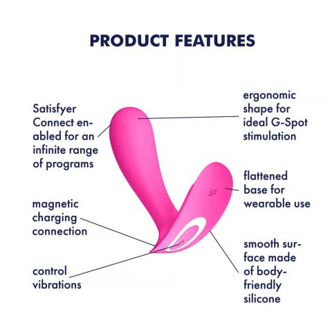 Satisfyer Top Secret Connect różowy – wibrator do punktu G z aplikacją IPX7