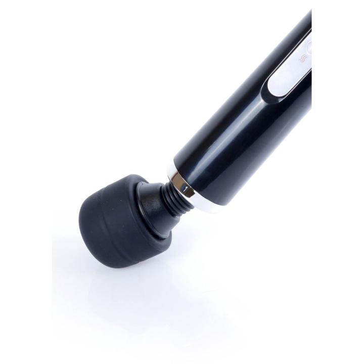 Czarny masażer różdżka USB 10 trybów wibracji – elastyczna główka