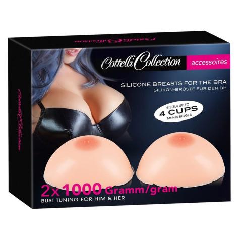 Silikonowe wkładki powiększające biust 2x1000 g do biustonosza