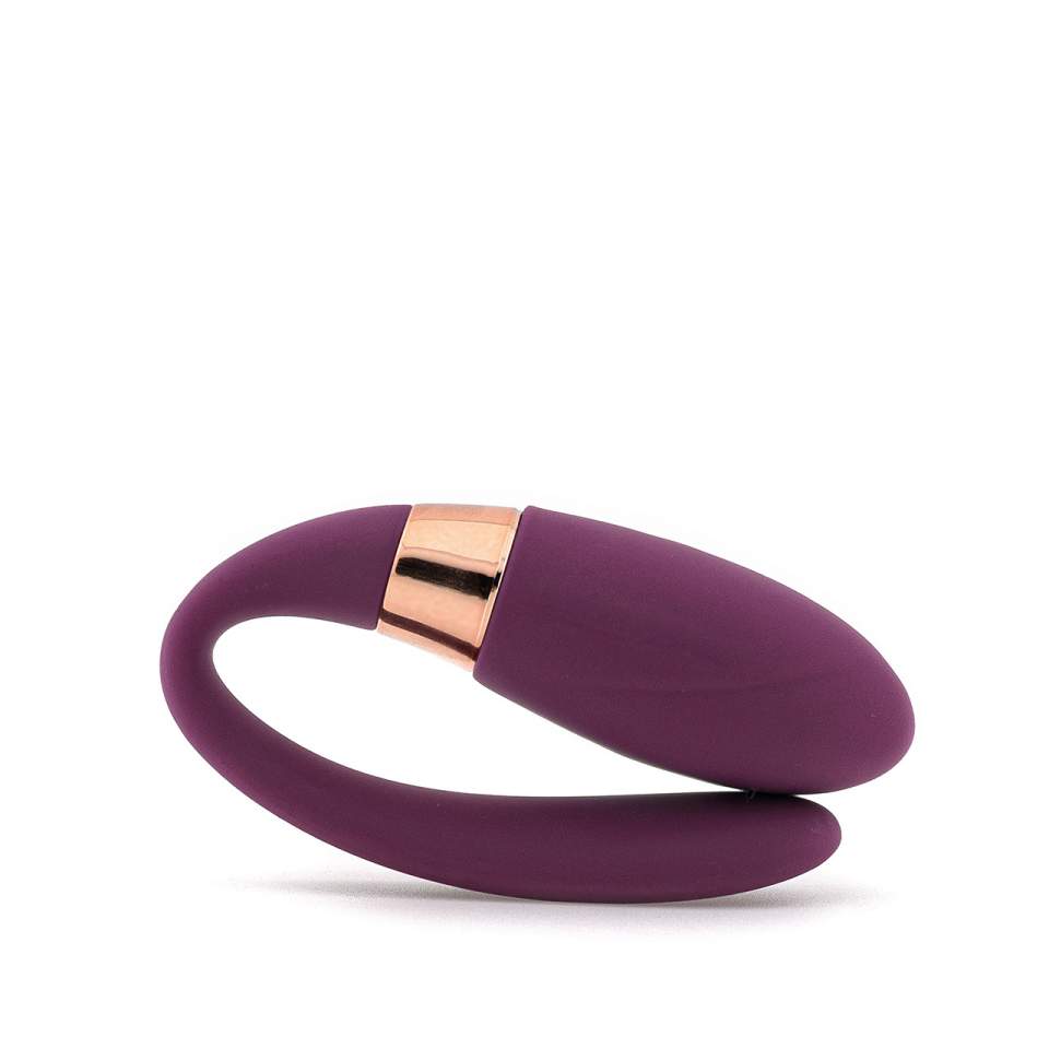 Fioletowy silikonowy wibrator dla par 2 w 1 ze zdalnym sterowaniem