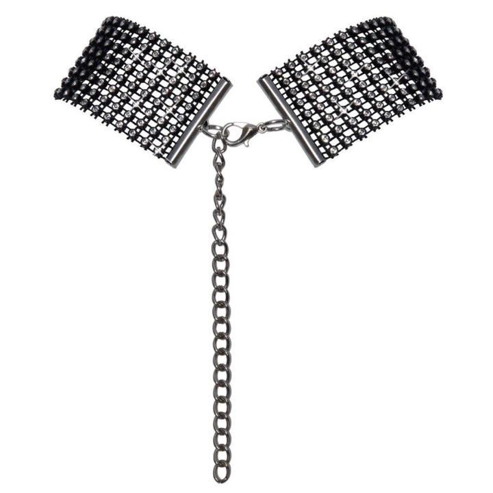 Czarny choker z cyrkoniami 3 cm – regulowany naszyjnik na szyję