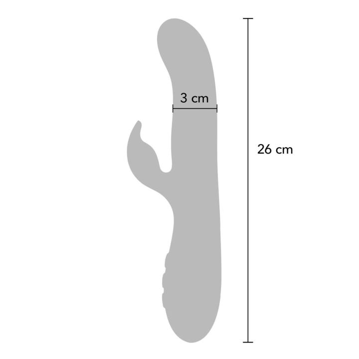 Wibrator 3w1 z ruchem posuwistym, obrotem i wibracjami 26 cm, IPX7