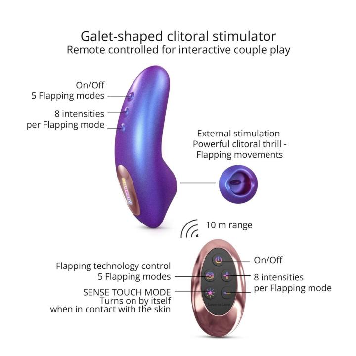 Mini stymulator flapping z pilotem LED i funkcją touch, wodoodporny IPX7