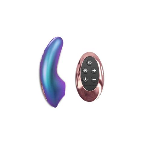Turkusowy mini masażer łechtaczki z pilotem LED, sense touch i IPX7