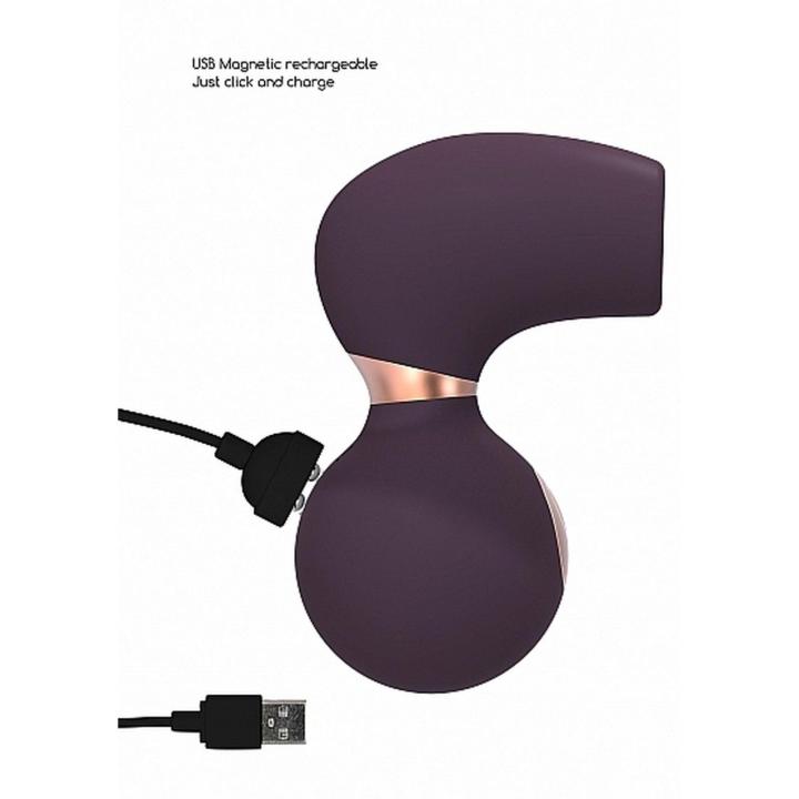 Fioletowy stymulator 10 trybów wodoodporny, silikon medyczny, ładowanie USB