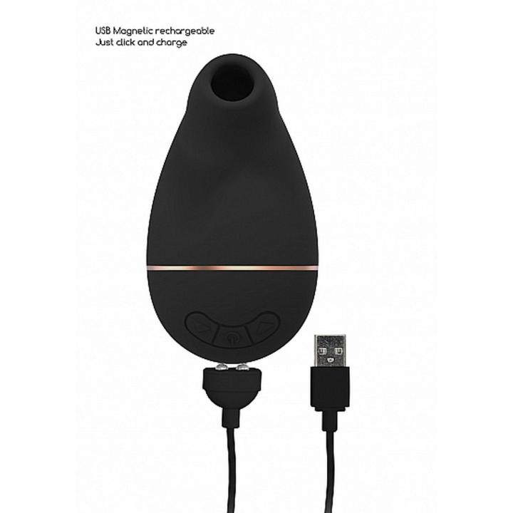 Czarny stymulator wodoodporny z silikonu medycznego, ładowanie magnetyczne USB