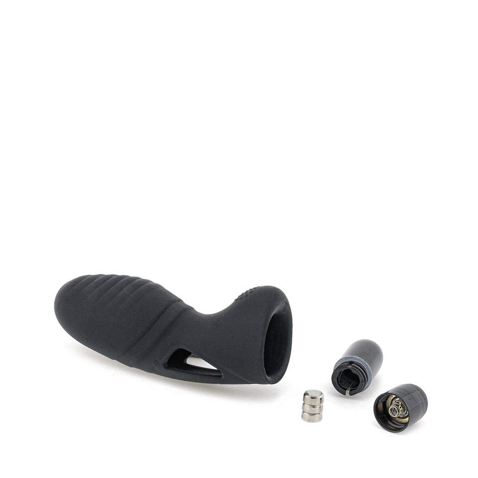 Silikonowy wibrator palcowy do stymulacji łechtaczki i punktu G – czarny